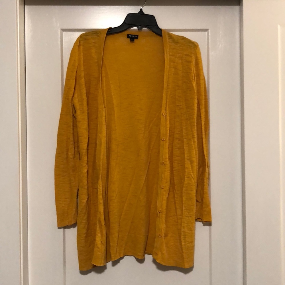 ☀️ Torrid Yellow Button Down Cardigan ☀️